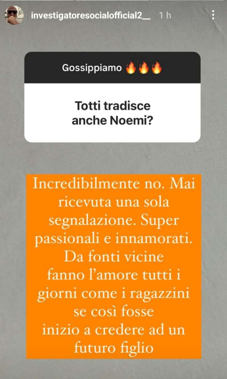 Investigatoresocial la verità su totti e noemi